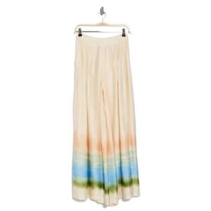 PARKER‎ Women's Eggnog White The Jessie Wide Leg Pants Size 6 Watercolor Palooza